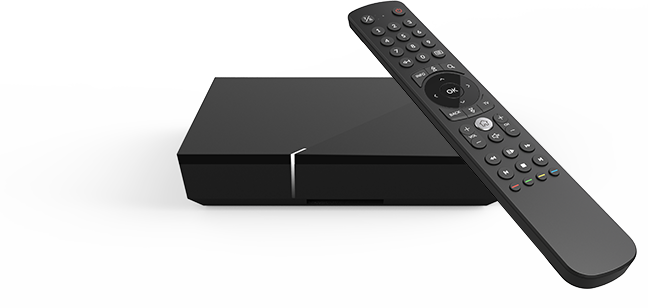 IPTV-Box mit Fernbedienung.