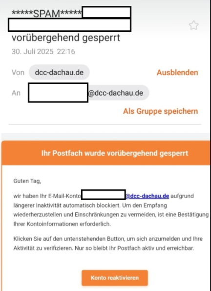 Beispiel einer Phishingmail